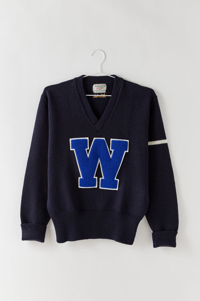 Vintage ‘W’ Letterman V-Neck Sweater