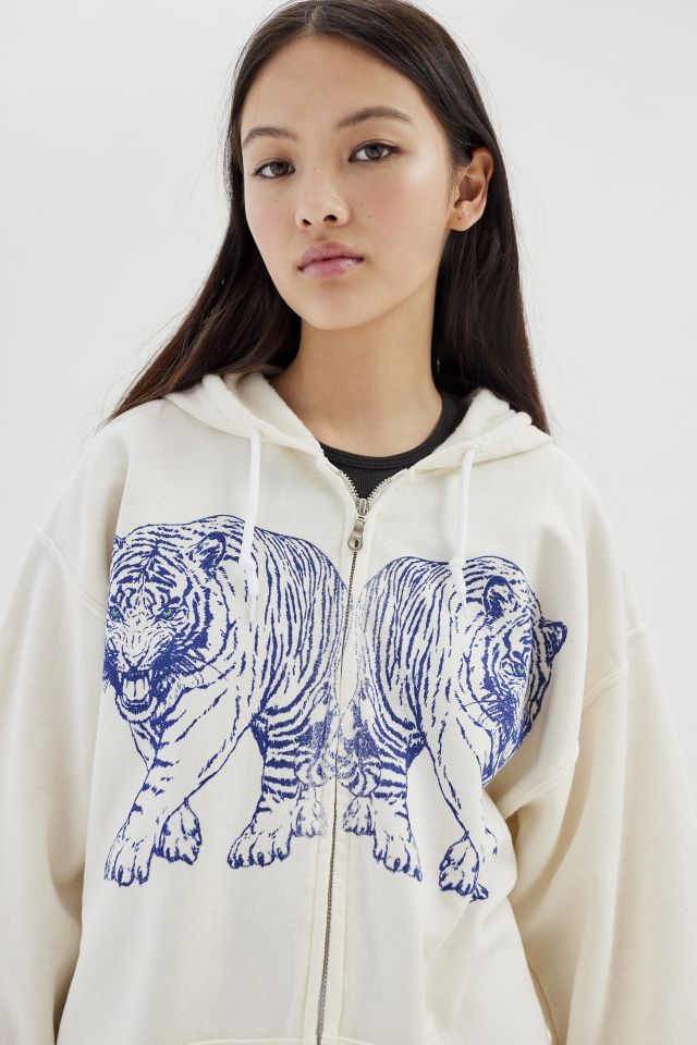 Project Social T Tiger Zip-Up Hoodie Sweatshirt