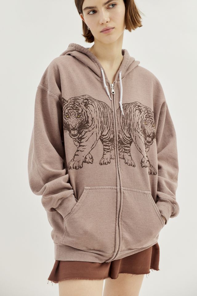 Project Social T Tiger Zip-Up Hoodie Sweatshirt | Outfitters