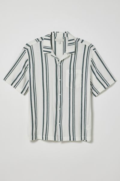 Standard Cloth Liam Stripe Crinkle Shirt In White