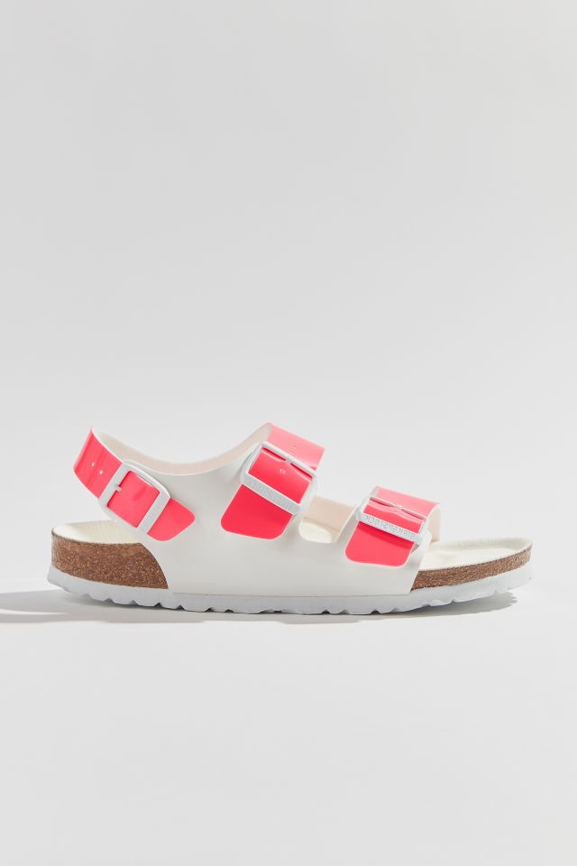 Pink and white store birkenstocks