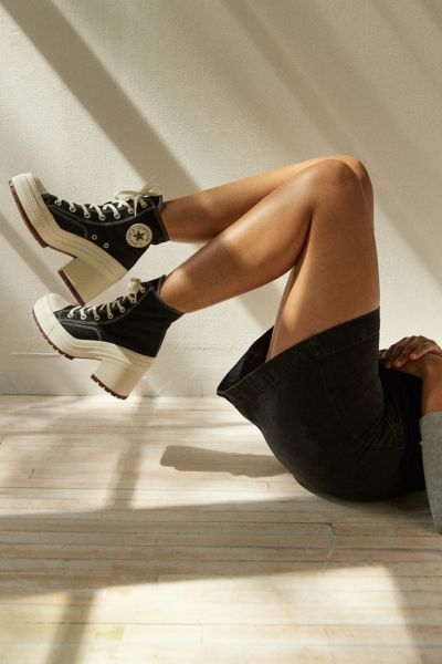 Shop Converse Chuck 70 De Luxe Heeled Sneaker In Black, Women's At Urban Outfitters