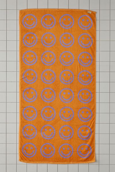 Baggu Reversible Bath Towel In Orange Multi