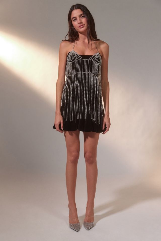 UO Stella Rhinestone Fringe Top #3