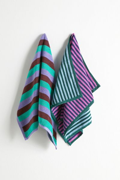 Baggu Reversible Hand Towel Set In Mint At Urban Outfitters In Multi