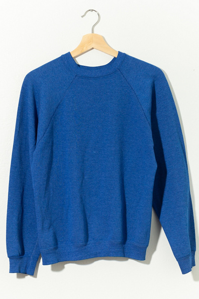 Vintage 1970s Royal Blue Exposed Seams Raglan Sweatshirt Vela Sheen ...
