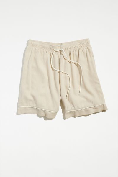 Standard Cloth Linen Basketball Short In Tan
