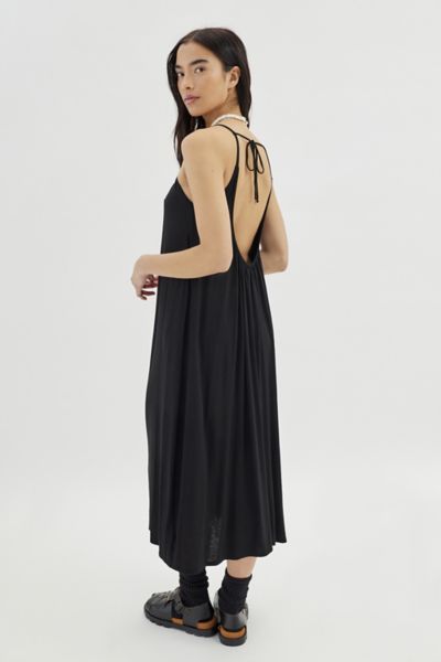 Urban Outfitters Uo Siren Strappy Back Midi Dress in Black
