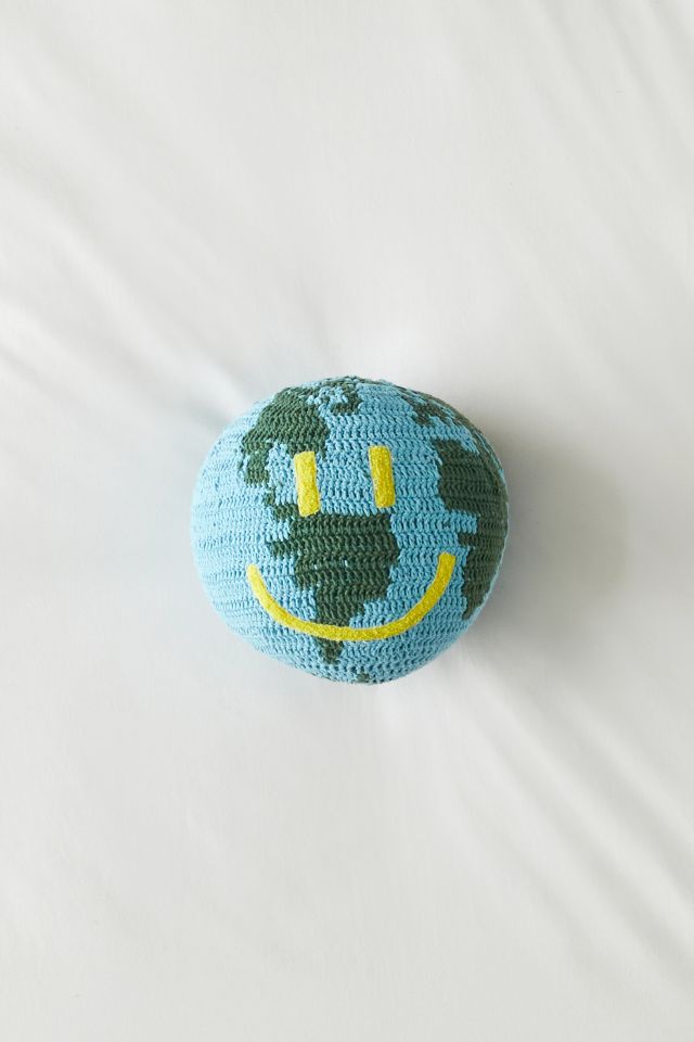 Earth Crochet Ball Throw Pillow #1