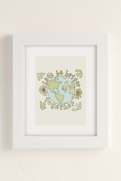 Urban Outfitters Surfy Birdy Let's Be Better Together Art Print In Modern White At