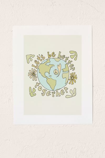 Urban Outfitters Surfy Birdy Let's Be Better Together Art Print At