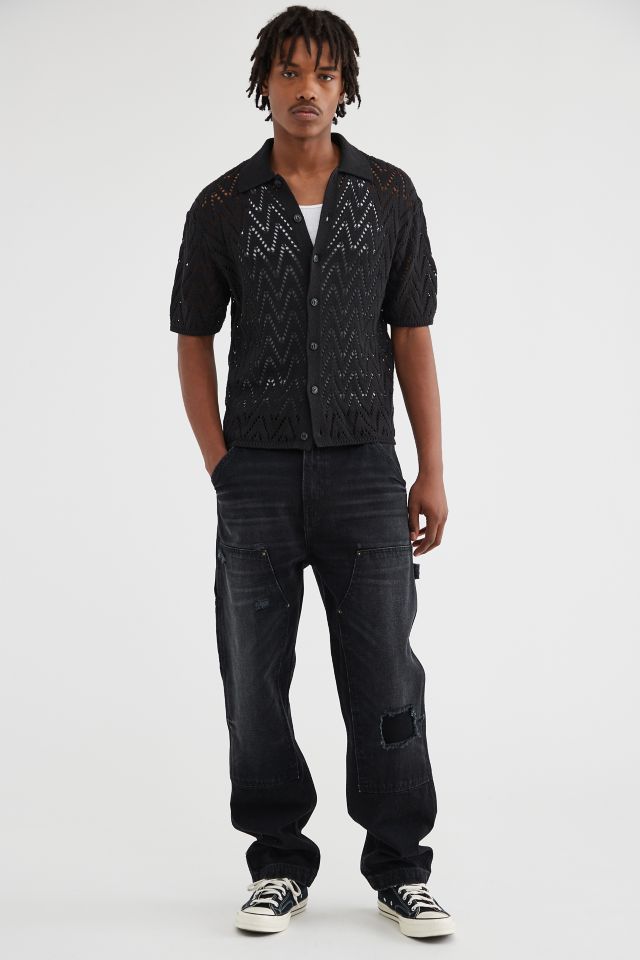 BDG Define Polo Short Sleeve Button-Down Sweater #1