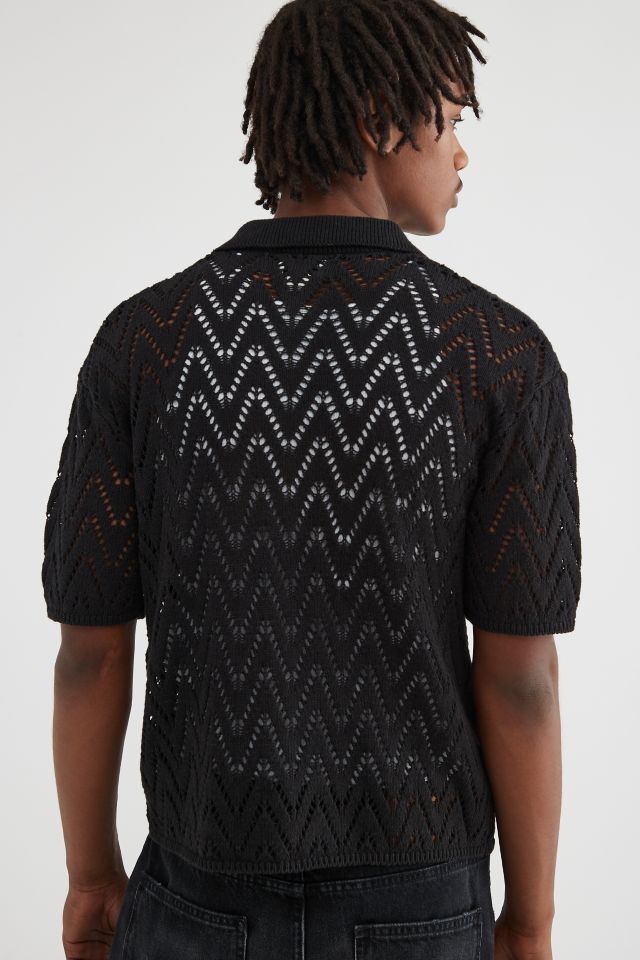 BDG Define Polo Short Sleeve Button-Down Sweater #3