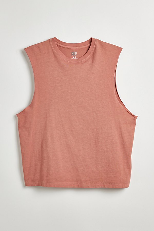 Shop Bdg Calabasas Cutoff Tank Top In Red, Men's At Urban Outfitters
