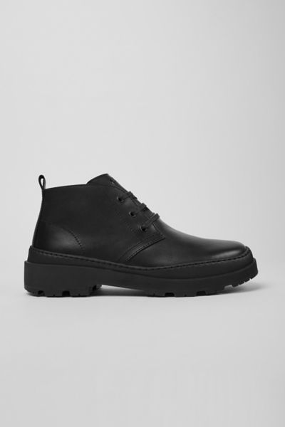Camper Brutus Trek Lace Up Shoes In Black Leather In Black