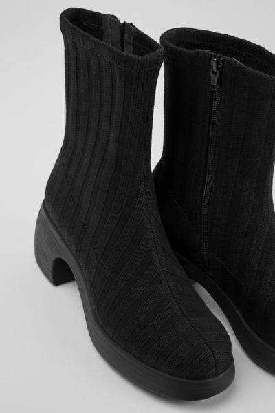 Camper Thelma Knit Boot In Black