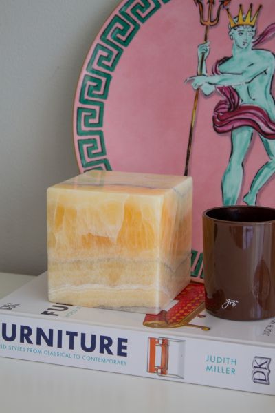 The Parmatile Shop Marble Cube In Honey Onyx