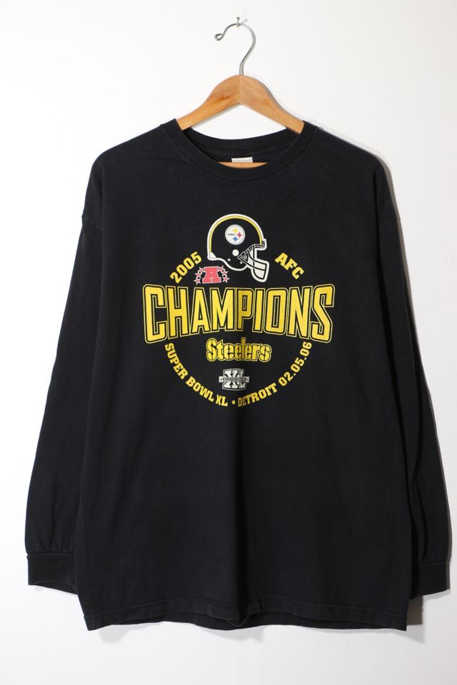 Vintage 2005 NFL AFC Champion Pittsburgh Steelers Super Bowl Long Sleeve T shirt Urban Outfitters