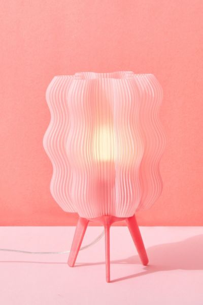 Shop Wooj Design The Wavy Lamp In Peach At Urban Outfitters