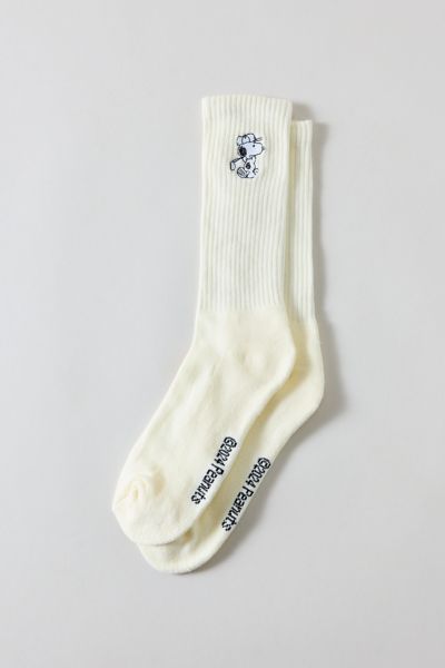 Urban Outfitters Snoopy Golf Embroidery Crew Sock In Cream, Men's At  In Cream