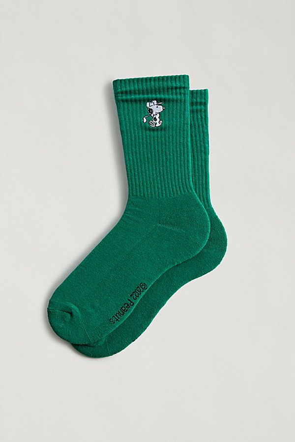 Urban Outfitters Snoopy Golf Crew Sock In Green, Men's At