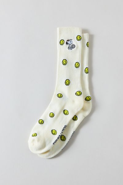 Peanuts Snoopy Tennis Embroidery Crew Sock