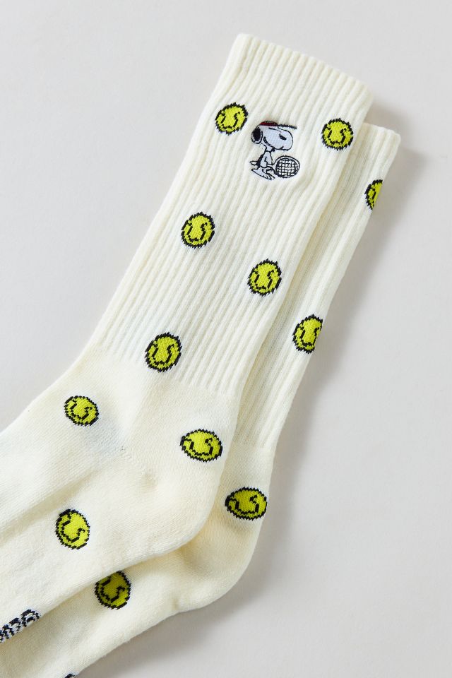 Peanuts Snoopy Tennis Embroidery Crew Sock