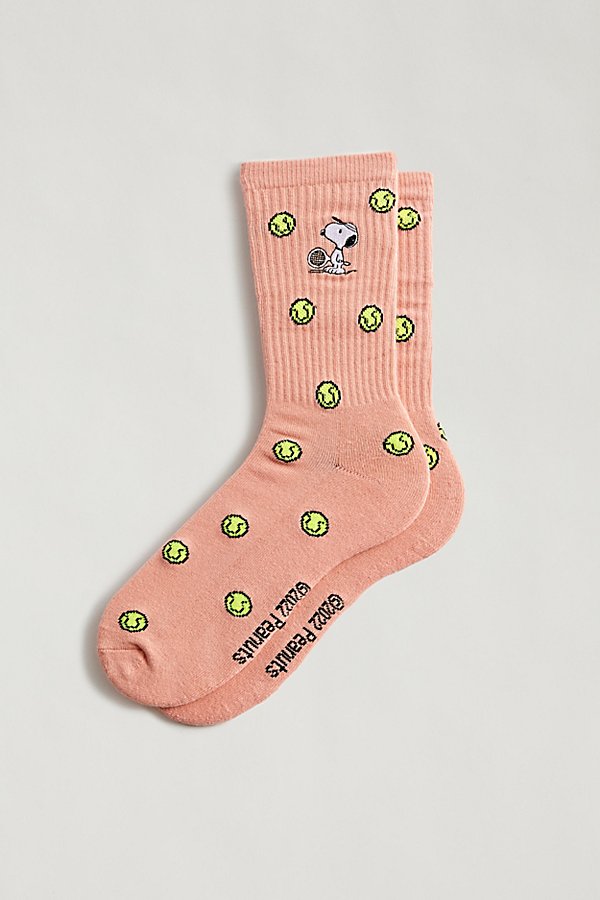 Urban Outfitters Snoopy Tennis Crew Sock In Peach, Men's At
