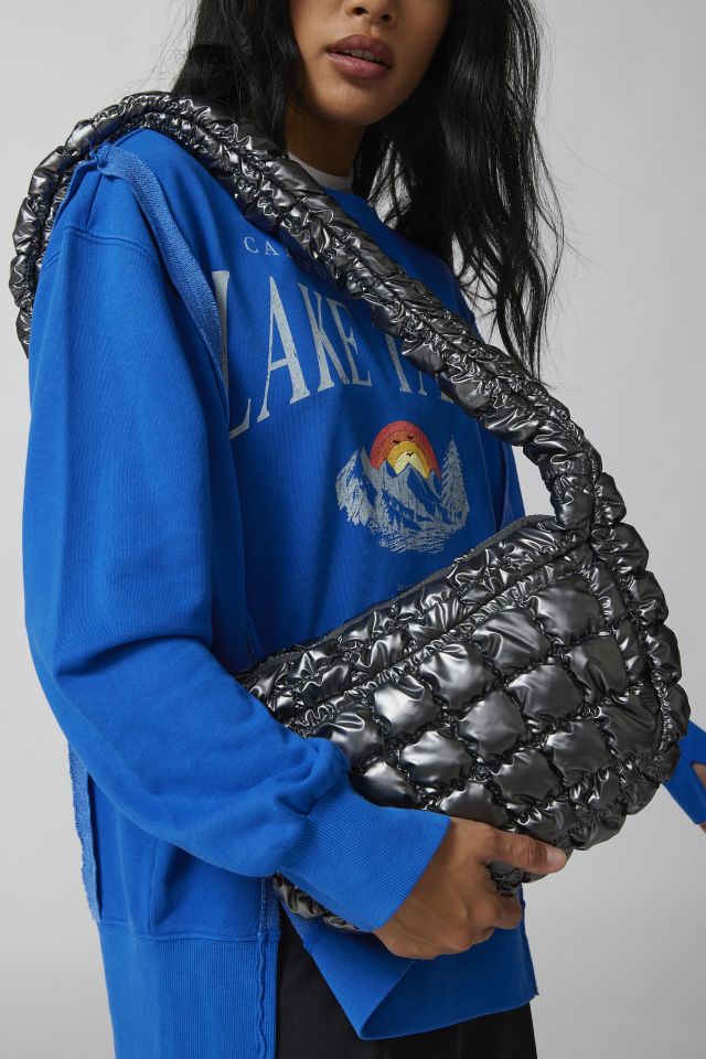 Blue Quilted Chain Bag