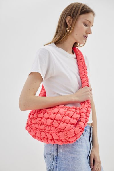 Urban Outfitters Max Pucker Quilted Crossbody Bag In Silver