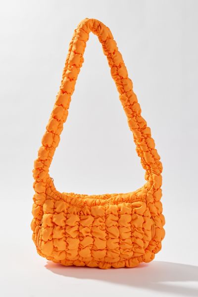 Urban Outfitters Max Pucker Quilted Crossbody Bag In Silver
