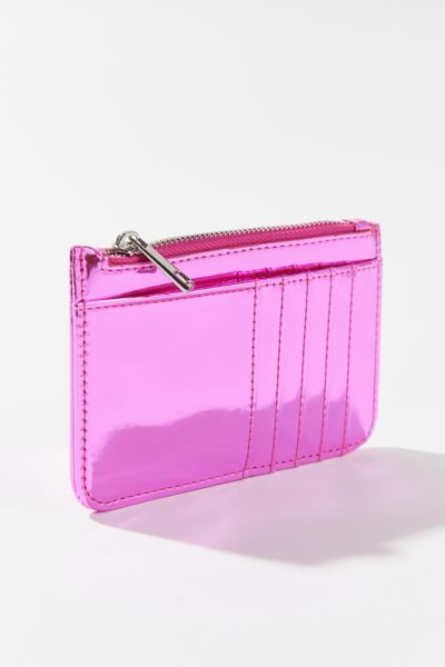 Urban Outfitters Lucy Cardholder Wallet In Metallic Pink