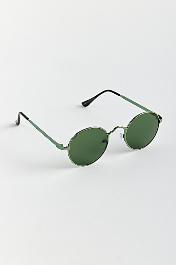 Urban Outfitters Waverly Round Sunglasses In Dark Green, Men's At