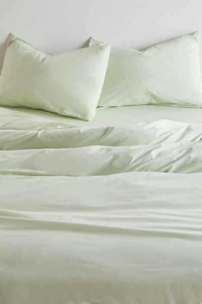 Urban Outfitters Breezy Cotton Percale Duvet Set In Meadow Mist At