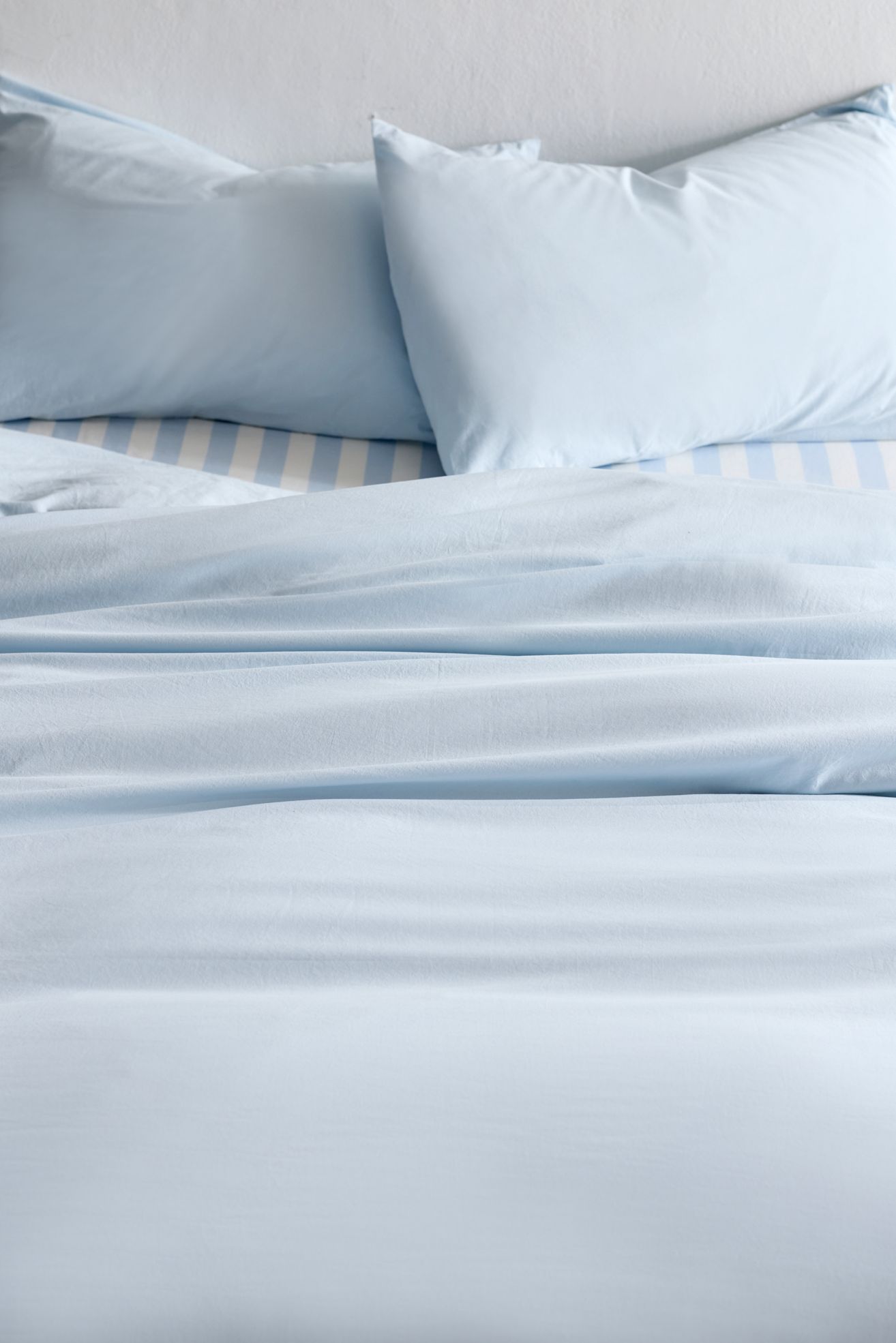 Breezy Cotton Percale Duvet Cover Set - Ice Water, FULL/QUEEN