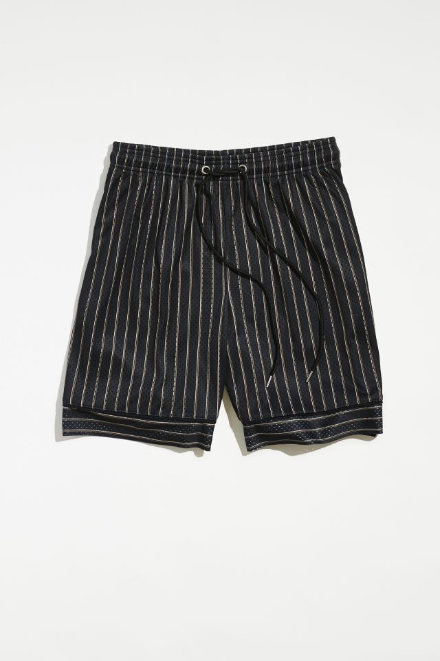 Standard Cloth Striped Mesh Basketball Short #1