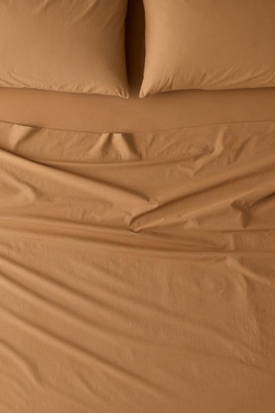 Urban Outfitters Breezy Cotton Percale Sheet Set In Copper At  In Brown