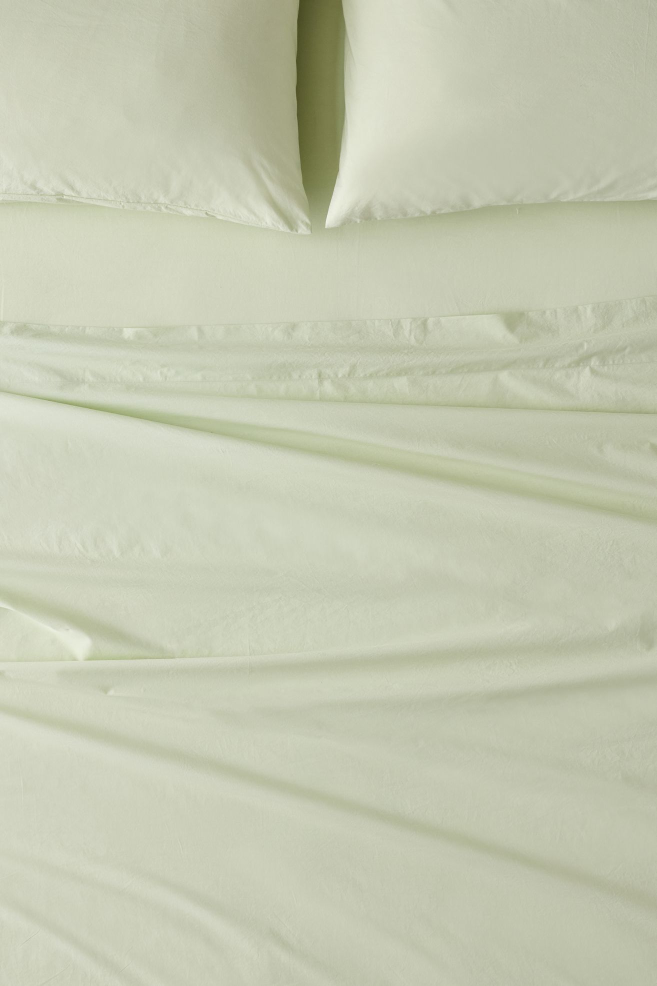 Breezy Cotton Percale Sheet Set - Meadow Mist, QUEEN