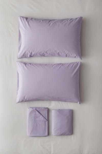 Urban Outfitters Breezy Cotton Percale Sheet Set In Lavender