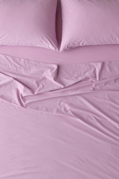 Urban Outfitters Breezy Cotton Percale Sheet Set In Mauve Mist At  In Pink