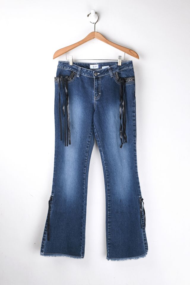 Vintage Y2k Wide-Leg Jeans with Ribbons | Urban Outfitters