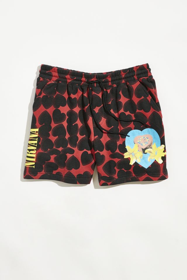 Nirvana Allover Print Heart-Shaped Box Short