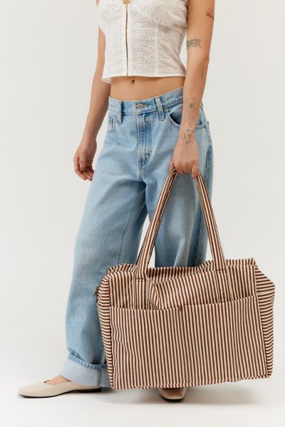 Baggu Cloud Carry-on Bag In Brown Stripe, Women's At Urban Outfitters