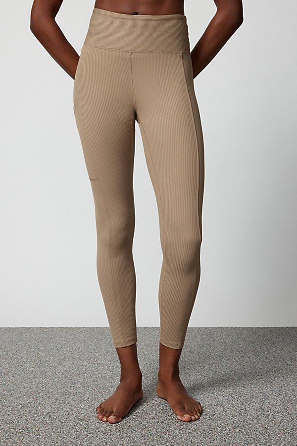 Year Of Ours Ribbed High-waisted Pocket Legging Pant In Tan, Women's At Urban Outfitters