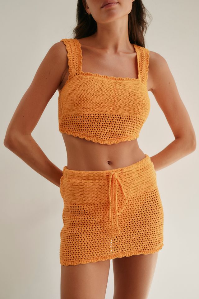 Out From Under By The Sea Crochet Mini Skirt Bikini Bottom #1