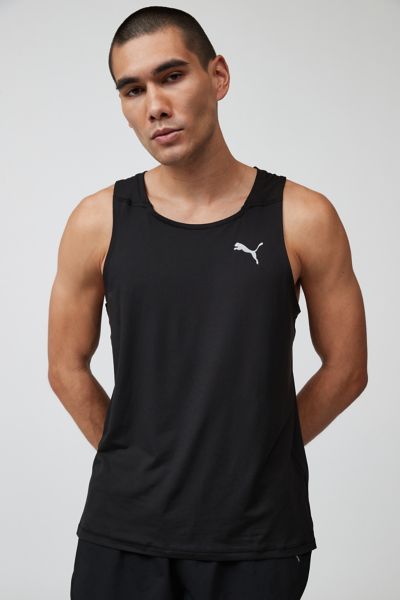 Puma Men's Run Favorite Moisture-wicking Logo Tank In Black