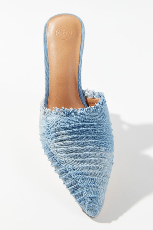 UO Stacy Denim Kitten Mule Heel #1