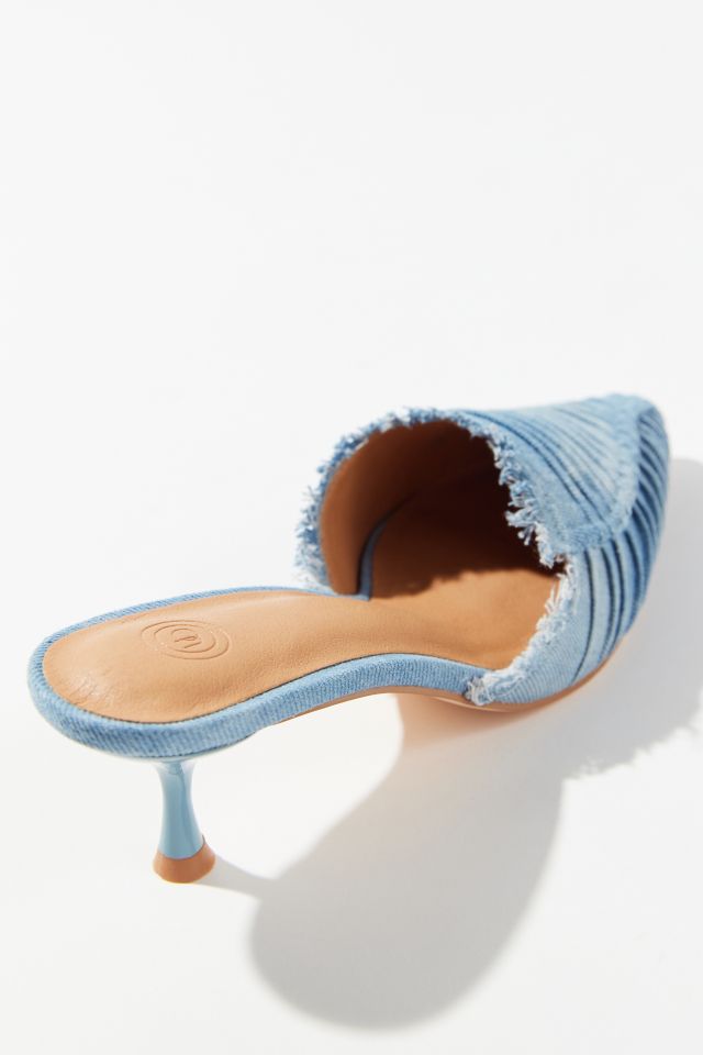 UO Stacy Denim Kitten Mule Heel | Urban Outfitters
