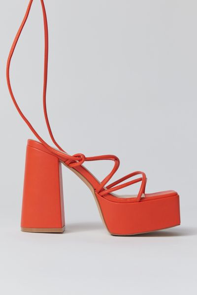 Urban Outfitters Uo Polly Strappy Platform Heel In Red