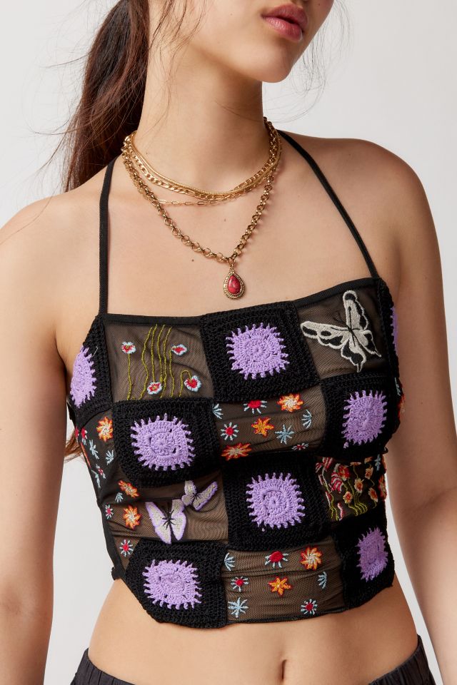 UO Casba Strappy Crochet Halter Top #2